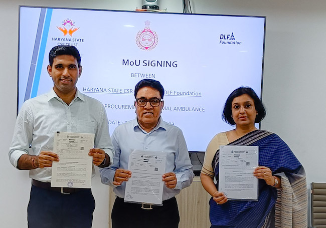 CSR Foundation partners with the Haryana Government to support the Animal Ambulance Service being launched by the Haryana State CSR Trust (HSCSRT) in Gurugram