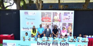 Cricketer Ajinkya Rahane promotes fitness among school children